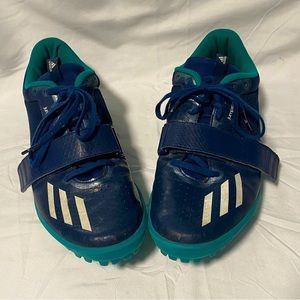 Adidas long jump/triple jump spikes mens sz 10.5 navy/green